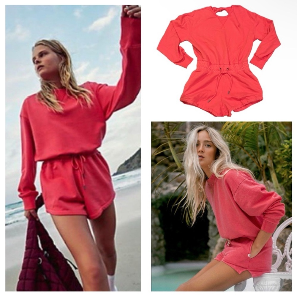 NWT Medium Free People Best Of Romper - Electric Sunset - Picture 2 of 10